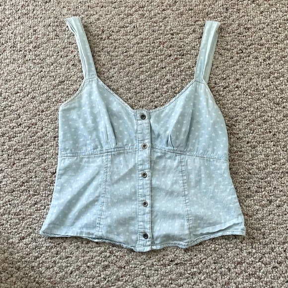 SALE Mimi Chica Button Down Crop corset Tank - Picture 1 of 6